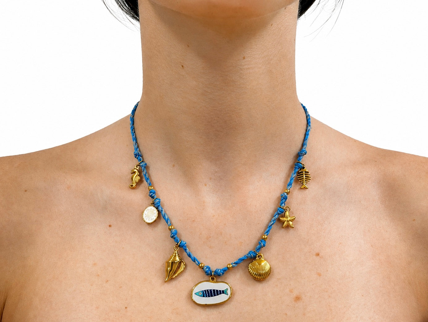 COLLANA BEADS BLUE